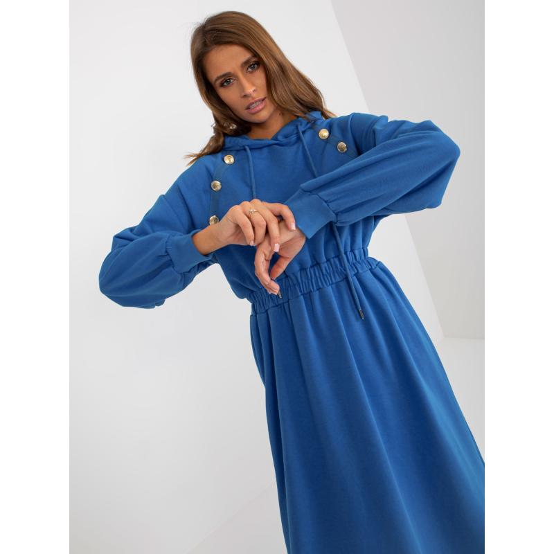 Dámske šaty s gombíkmi ALESHA tmavo modré