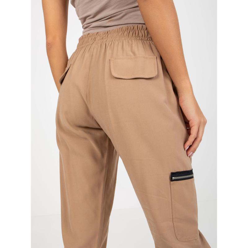 Dámske tepláky s vreckami ZULUNA hnedé