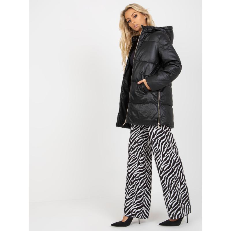 Dámská bunda z ekokůže s prošíváním JESS černá 