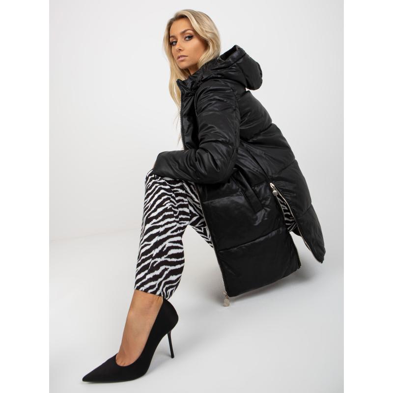 Dámská bunda z ekokůže s prošíváním JESS černá 