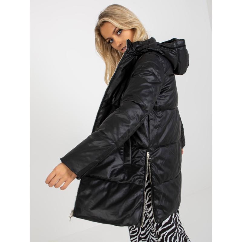 Dámská bunda z ekokůže s prošíváním JESS černá 