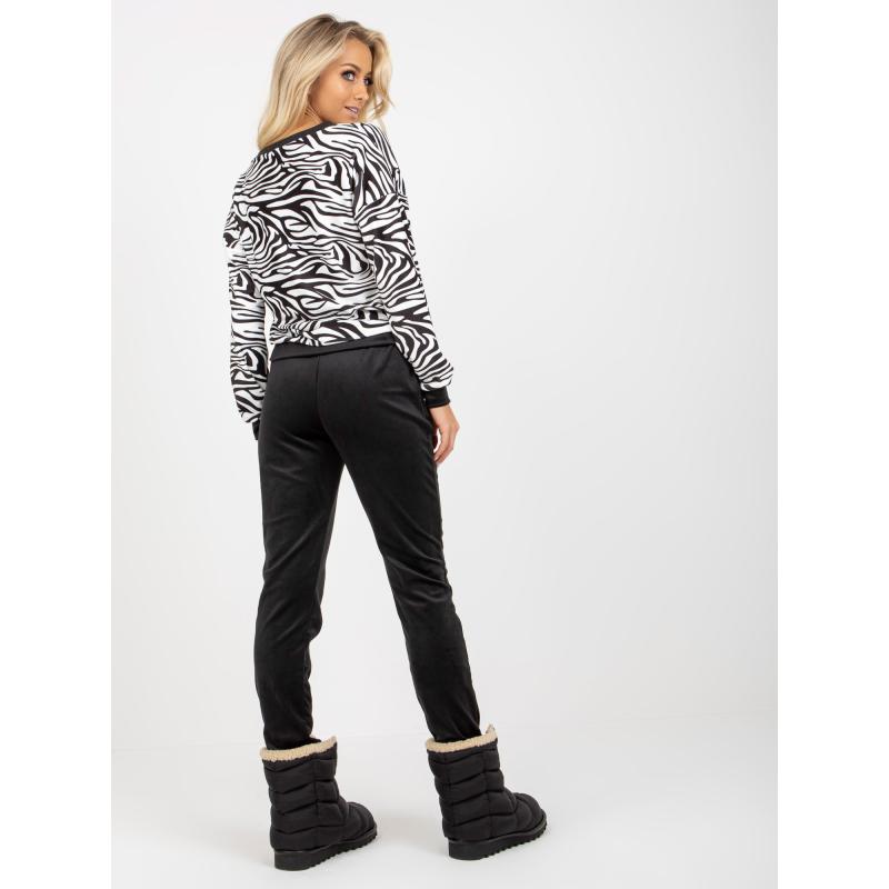 Dámská souprava s mikinou s potiskem RUE PARIS černobílá