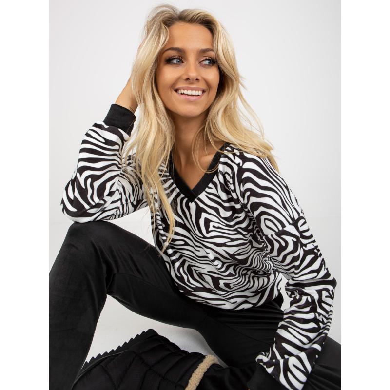 Dámská souprava s mikinou s potiskem RUE PARIS černobílá