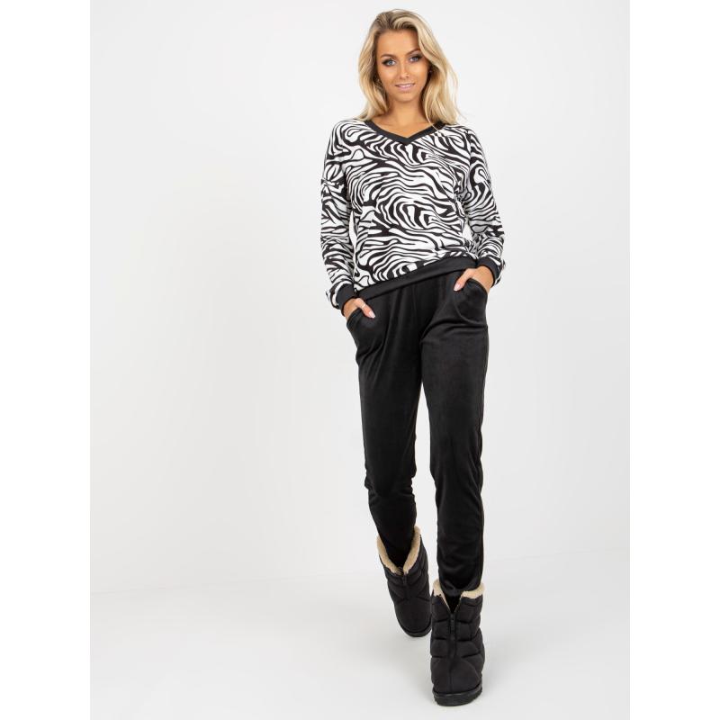 Dámská souprava s mikinou s potiskem RUE PARIS černobílá
