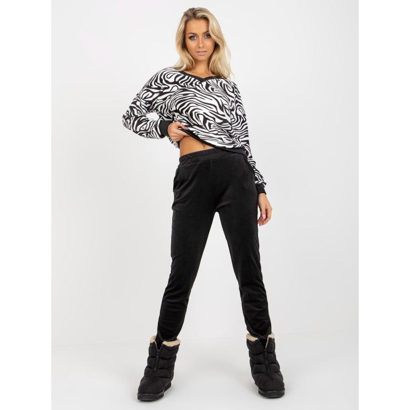 Dámská souprava s mikinou s potiskem RUE PARIS černobílá