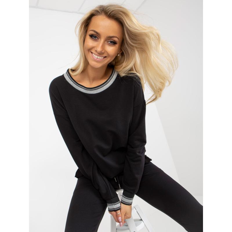 Női kétrészes pamut tréningruha BELLE fekete