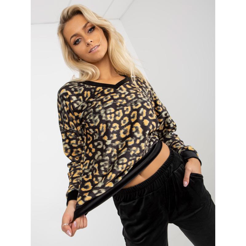 Dámský komplet s mikinou RUE PARIS černo-žlutý 