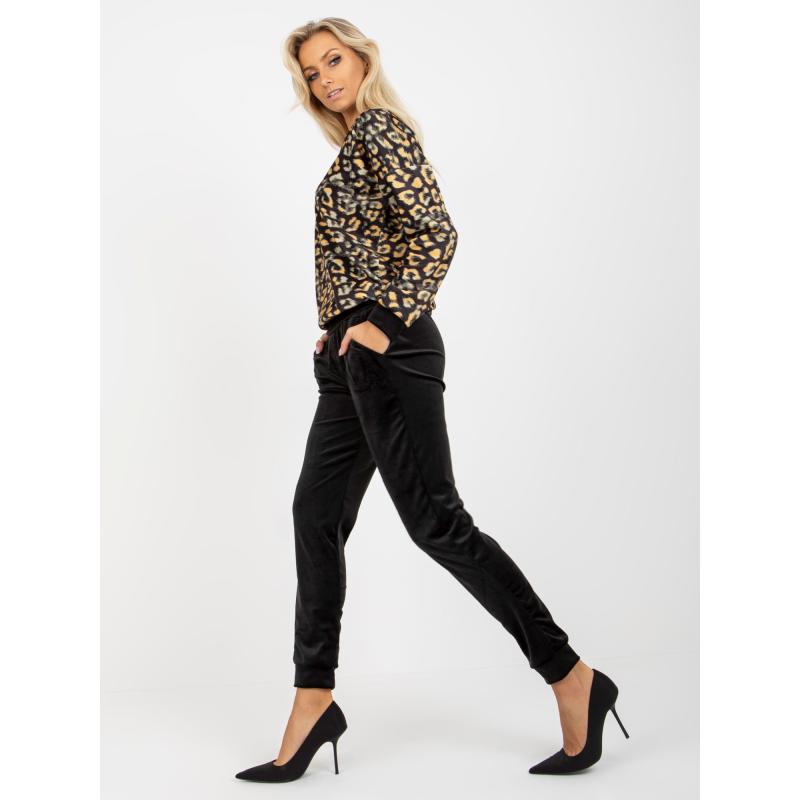 Dámský komplet s mikinou RUE PARIS černo-žlutý 