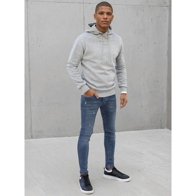 Pánska mikina s kapucňou NATE svetlo šedá