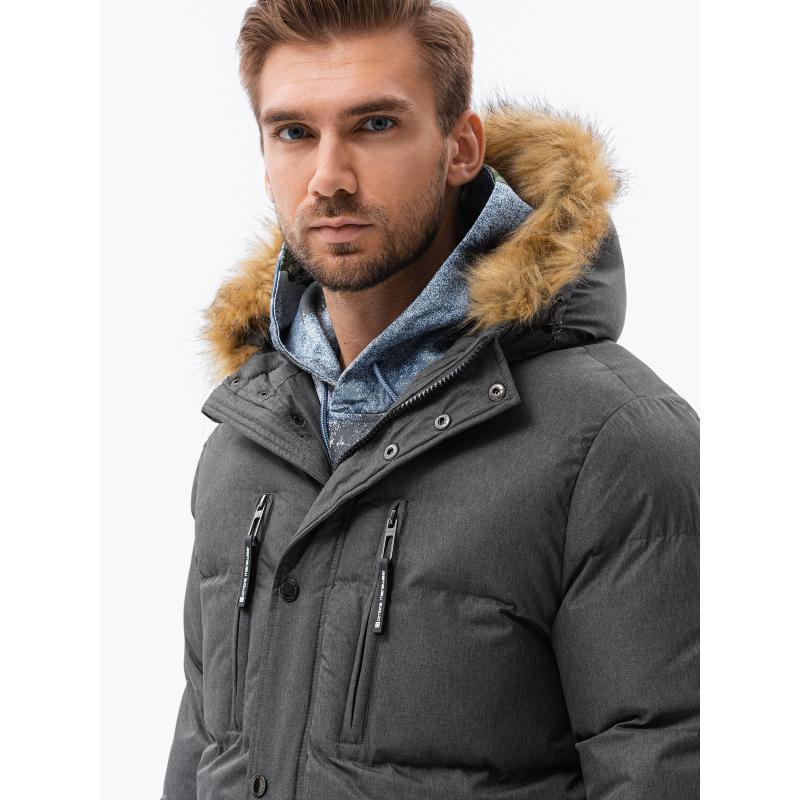 Pánska bunda zimná CHRIS tmavo šedá