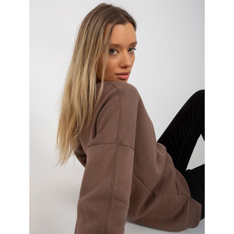 Dámská mikina s dlouhým rukávem DAYNA hnědá 