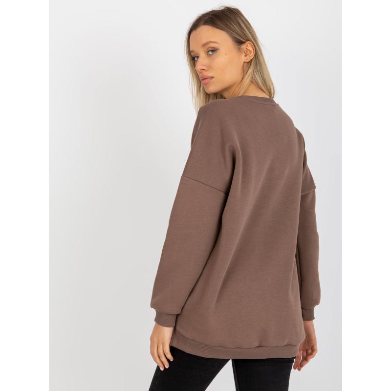 Dámská mikina s dlouhým rukávem DAYNA hnědá 