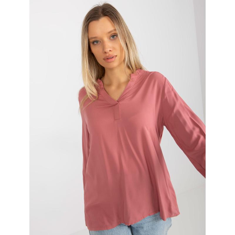 Dámská halenka s výstřihem do V SUBLEVEL růžová 