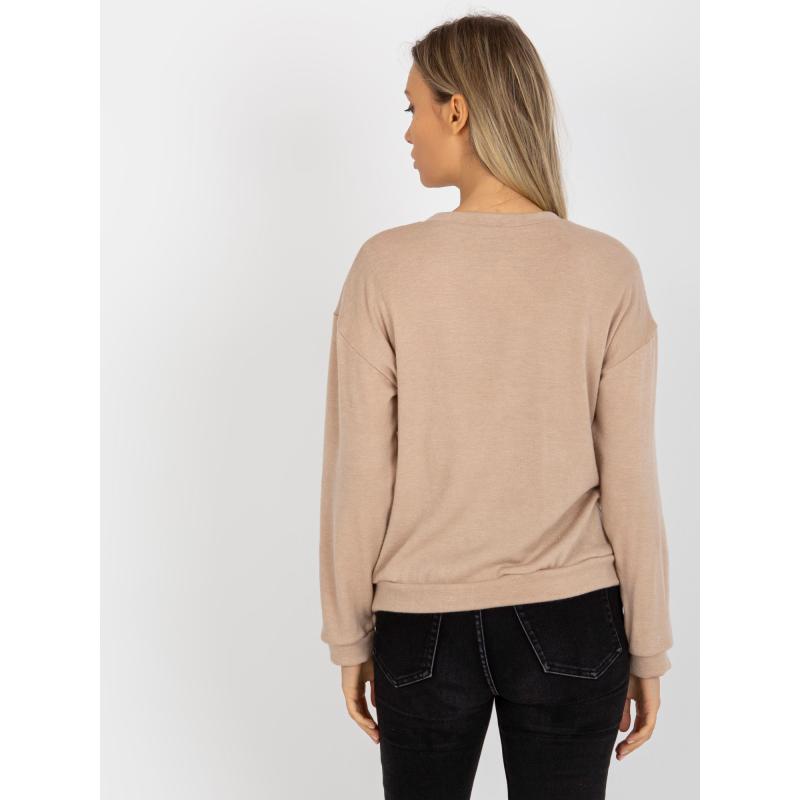 Női kardigán KRYSTLE applikációval bézs színben