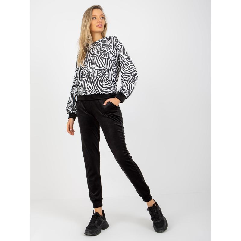 Női szett zebra blúz RUE PARIS fekete-fehérrel