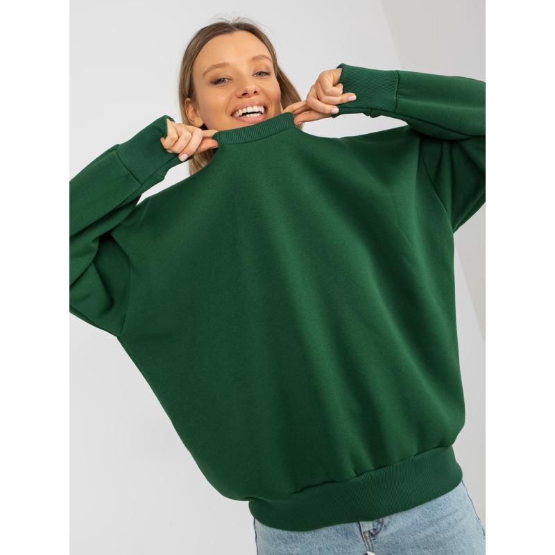 Női oversize pulóver JENNI sötétzöld