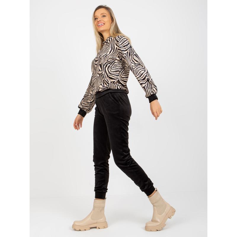 Női szett blúzzal RUE PARIS bézs-fekete