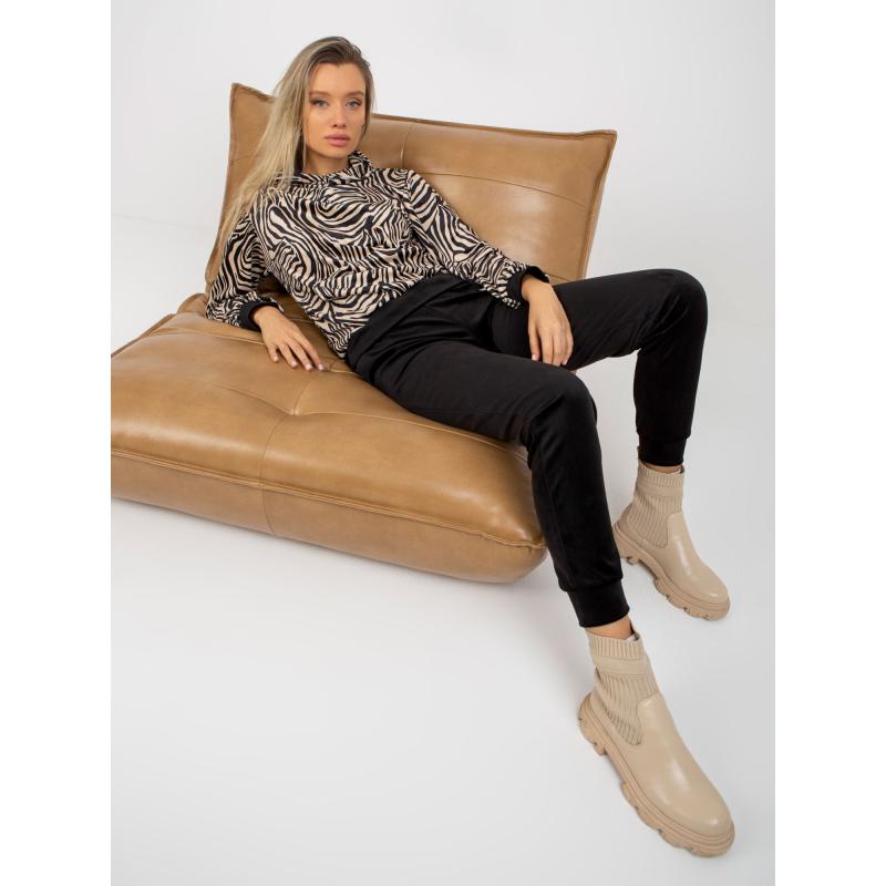 Női szett blúzzal RUE PARIS bézs-fekete