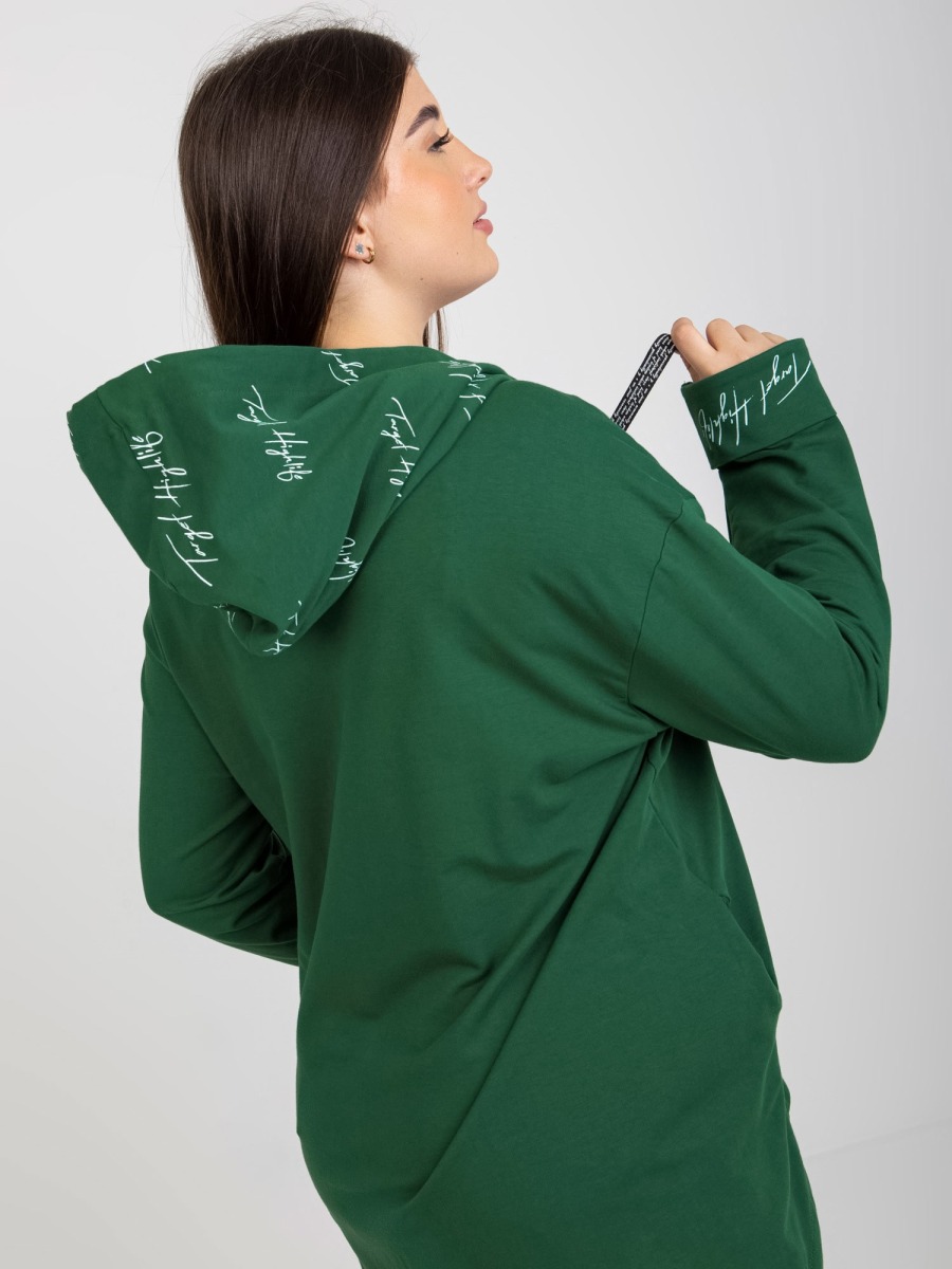 Női plus size pulóver BRENDA sötétzöld
