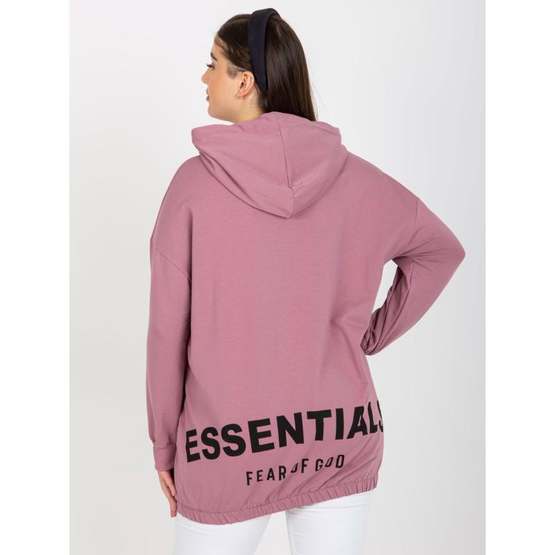 Dámská mikina s potiskem na zádech plus size CAMERON růžová 