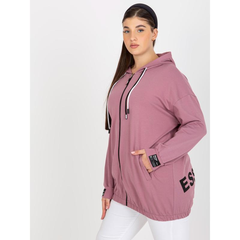 Dámská mikina s potiskem na zádech plus size CAMERON růžová 