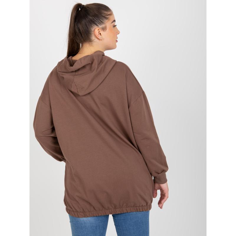 Dámská mikina plus size s kapucí SCARLET hnědá 