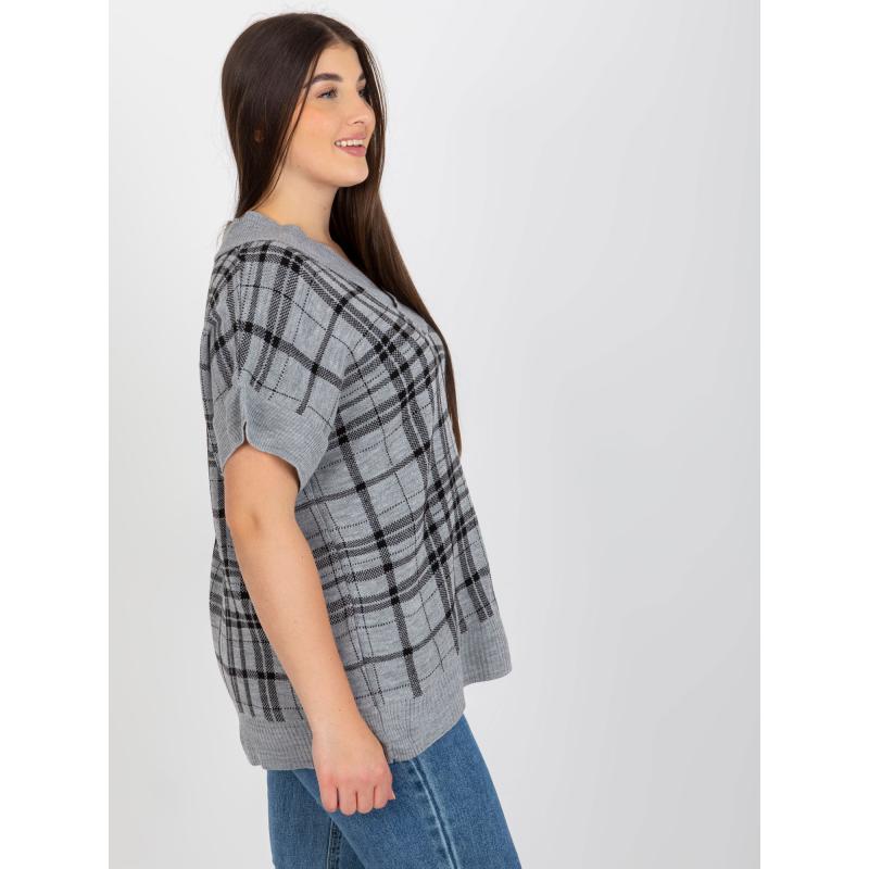 Dámská vesta plus size s výstřihem do V BENYCE šedá 