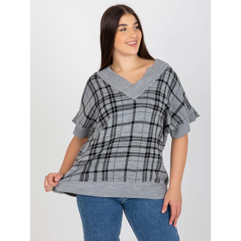 Dámská vesta plus size s výstřihem do V BENYCE šedá 