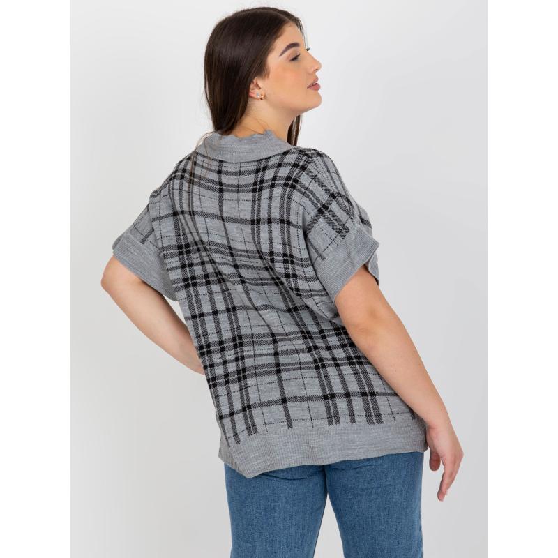 Dámská vesta plus size s výstřihem do V BENYCE šedá 