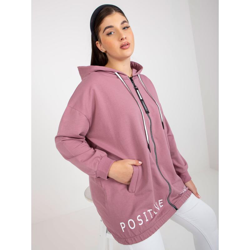 Dámská mikina plus size s kapucí ARISTA růžová 