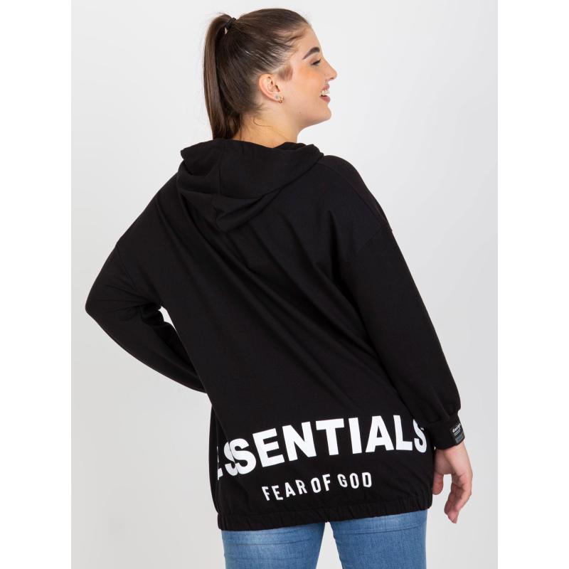 Dámská mikina s kapucí a kapsami plus size RONA černá 