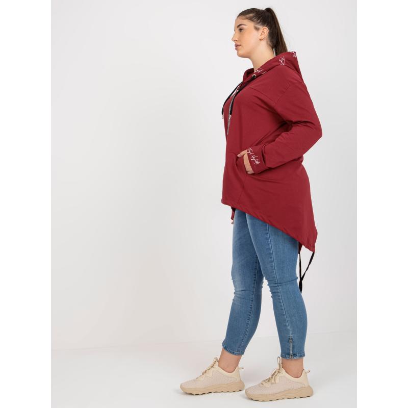 Dámská mikina se zipem plus size VIVIAN bordó 
