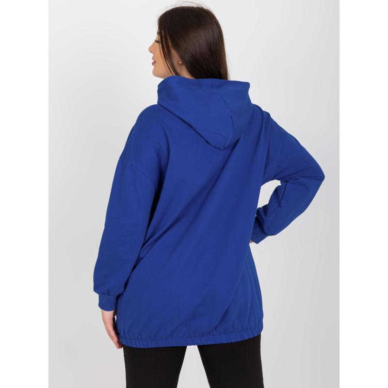 Dámská mikina plus size bez zipu s nápisem SADIE tmavě modrá 