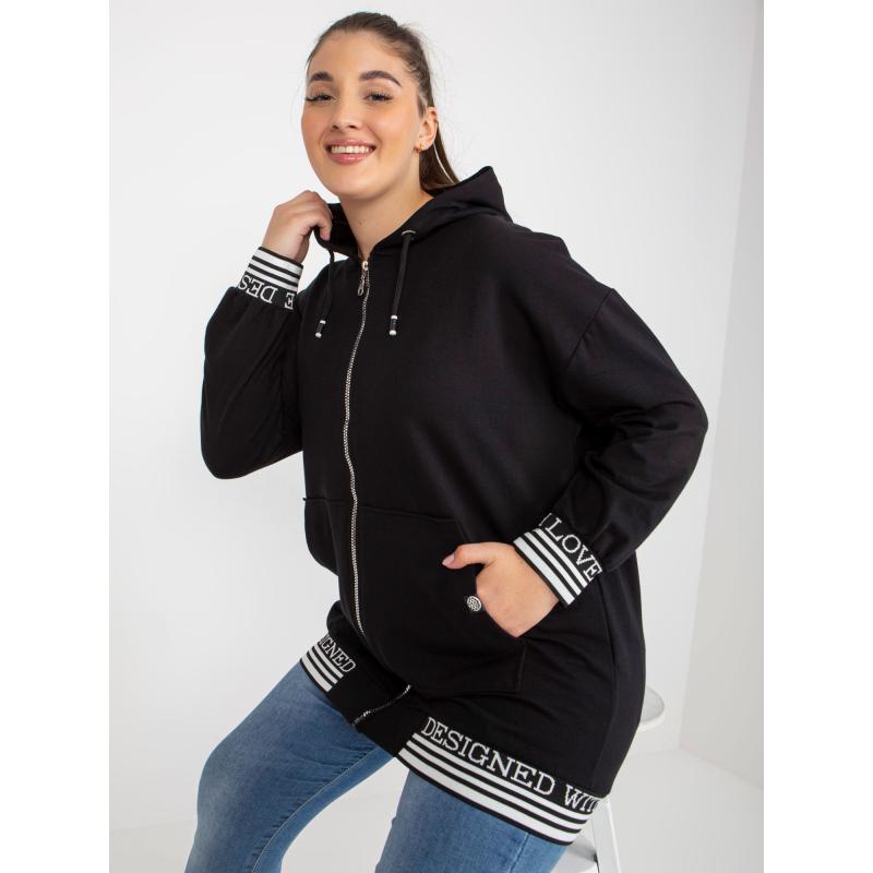 Dámská mikina plus size s kapucí ULA černá