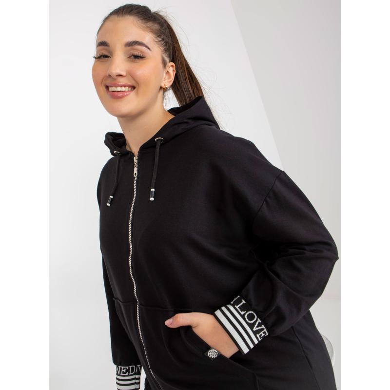 Dámská mikina plus size s kapucí ULA černá