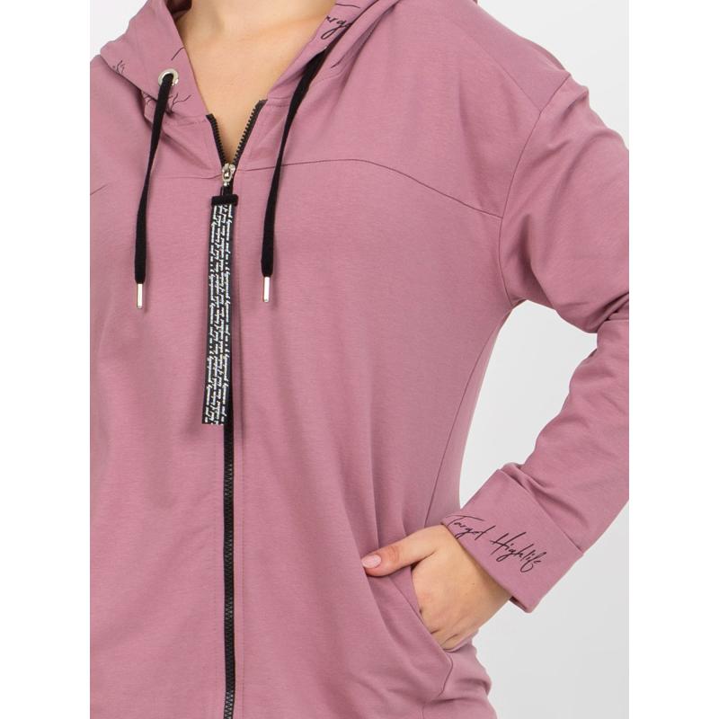 Dámská mikina rozepínací plus size SAMMIE růžová  