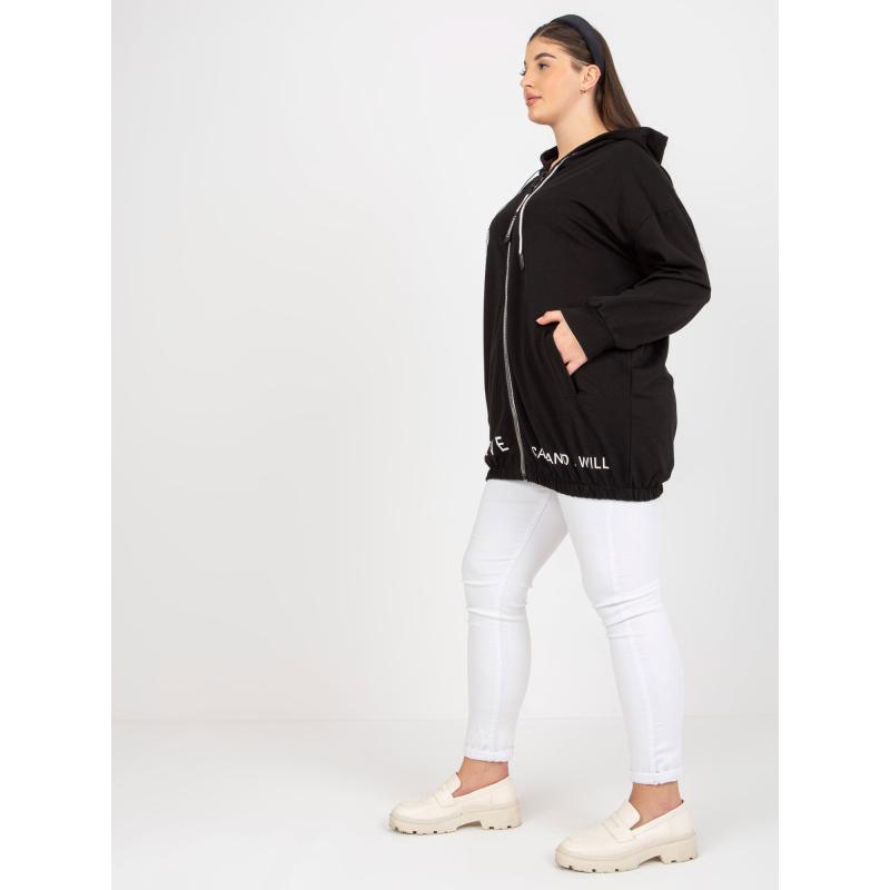Dámská mikina plus size s nápisem ROSANE černá 