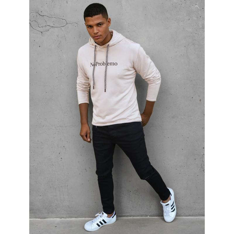 Pánská mikina s kapucí NO PROBLEMO hnědá