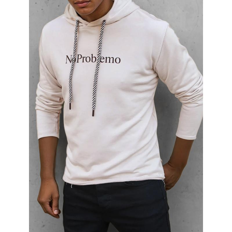 Pánská mikina s kapucí NO PROBLEMO hnědá