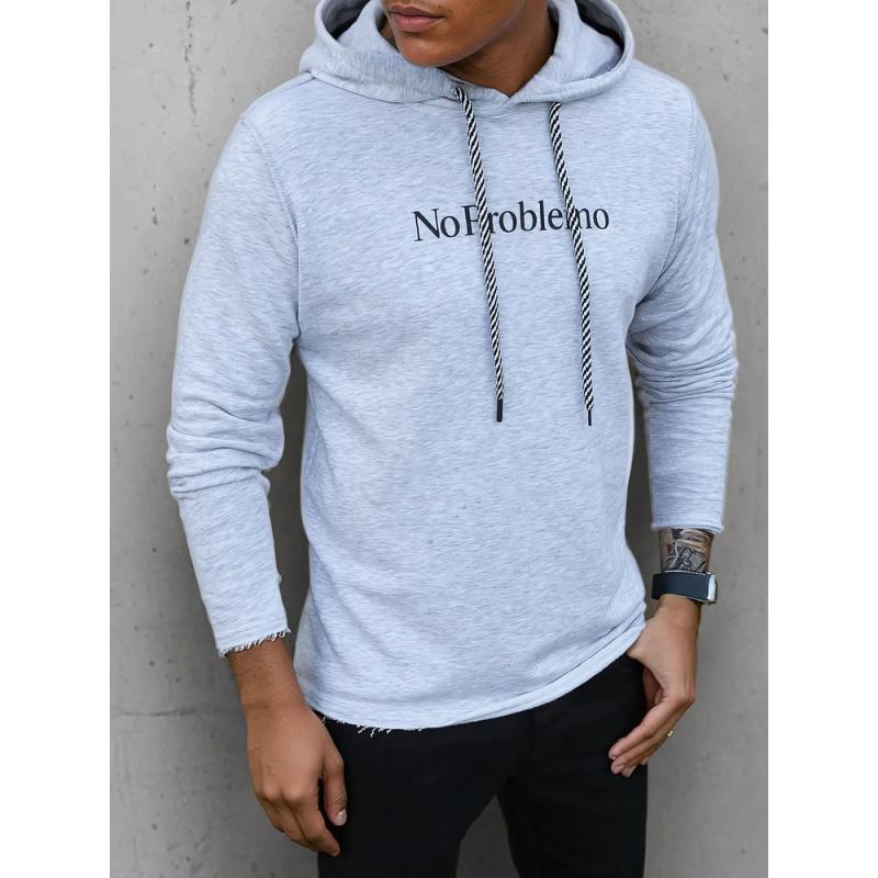 Pánská mikina s kapucí NO PROBLEMO šedá