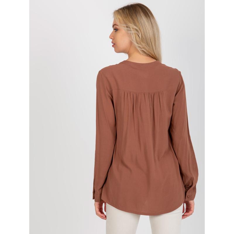 Dámská halenka z viskózy volného střihu SUBLEVEL hnědá