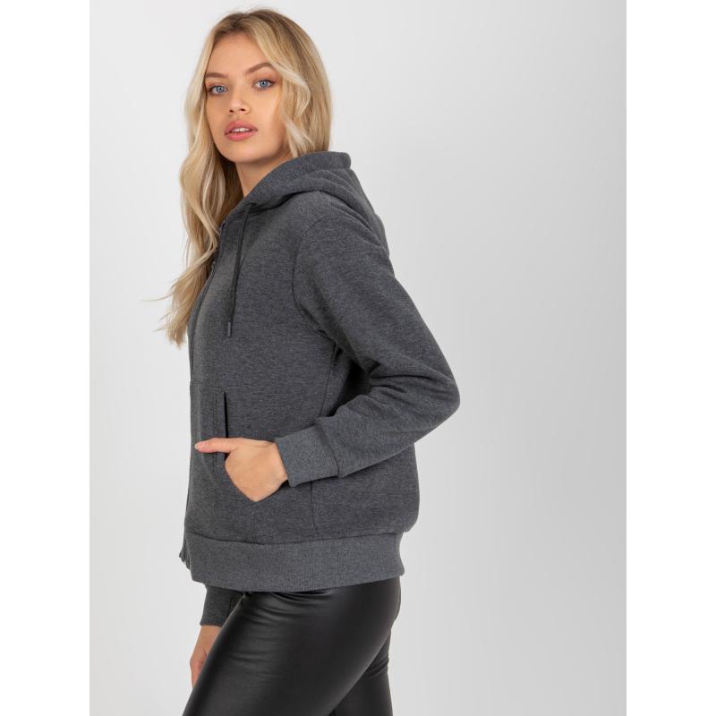 Dámská mikina s kapucí RUE PARIS tmavě šedá 