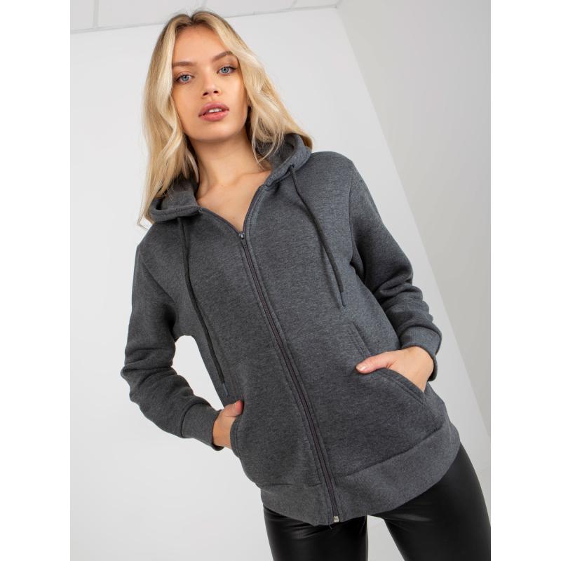 Dámská mikina s kapucí RUE PARIS tmavě šedá 