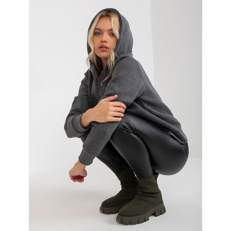 Dámská mikina s kapucí RUE PARIS tmavě šedá 