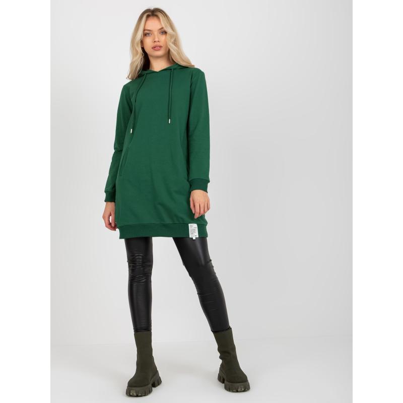 Dámská mikina s kapsami BASIC tmavě zelená 