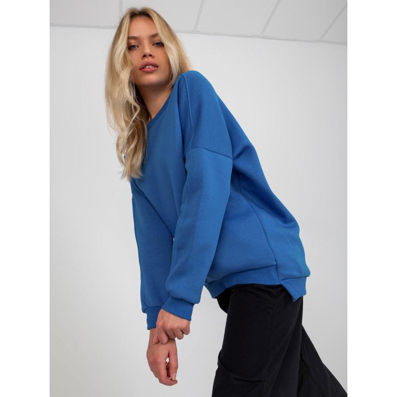 Női hosszú ujjú pulóver ESTHER sötétkék