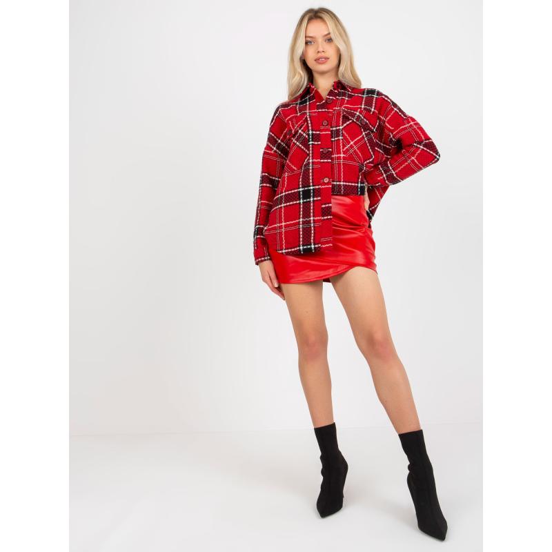 Dámska košeľa s vreckami kockovaná CHANA červená