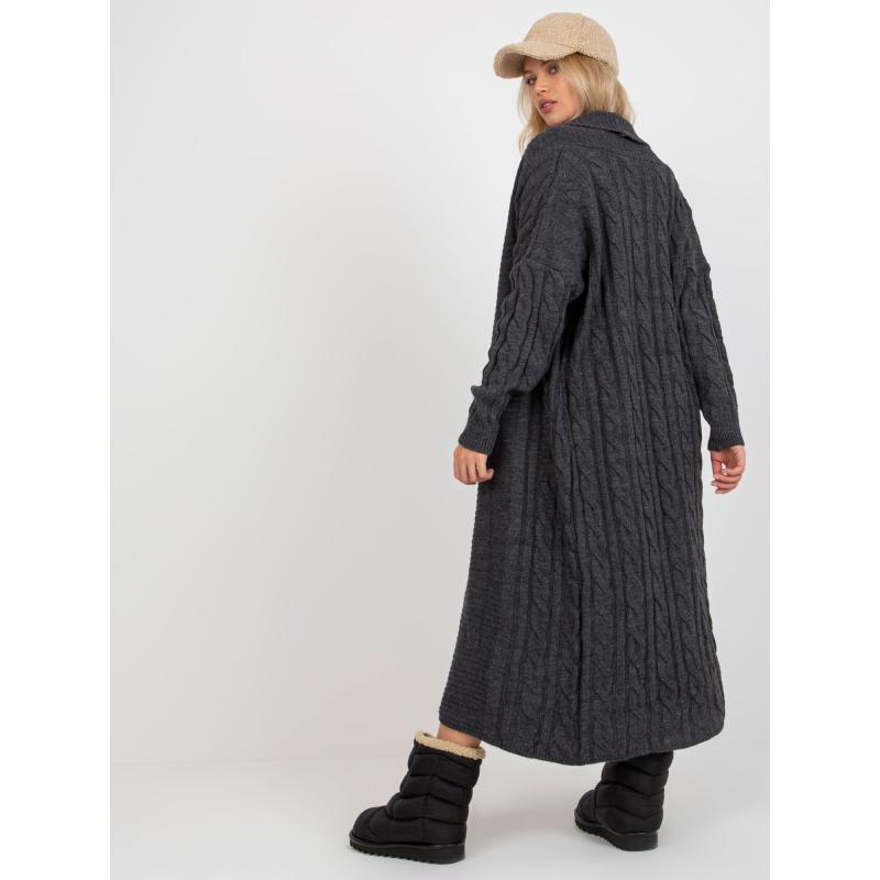 Dámská souprava se svetrem třídílná pletená LEANNA tmavě šedá