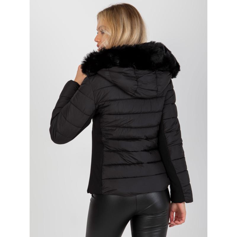 Női átmeneti kapucnis dzseki steppelt AMI fekete