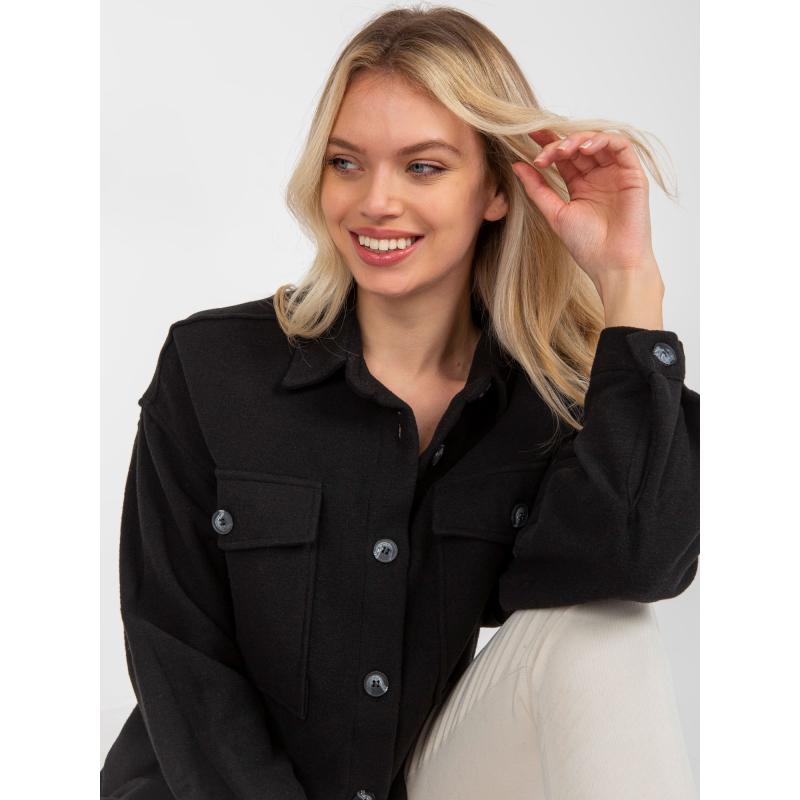 Női ing zsebekkel KEYLA fekete